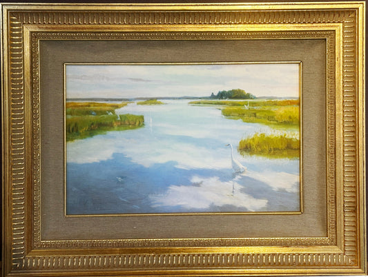 Oil Painting Canvas Print, Waterfowl Canvas Wall Art - Transitions Raw Silk Liner