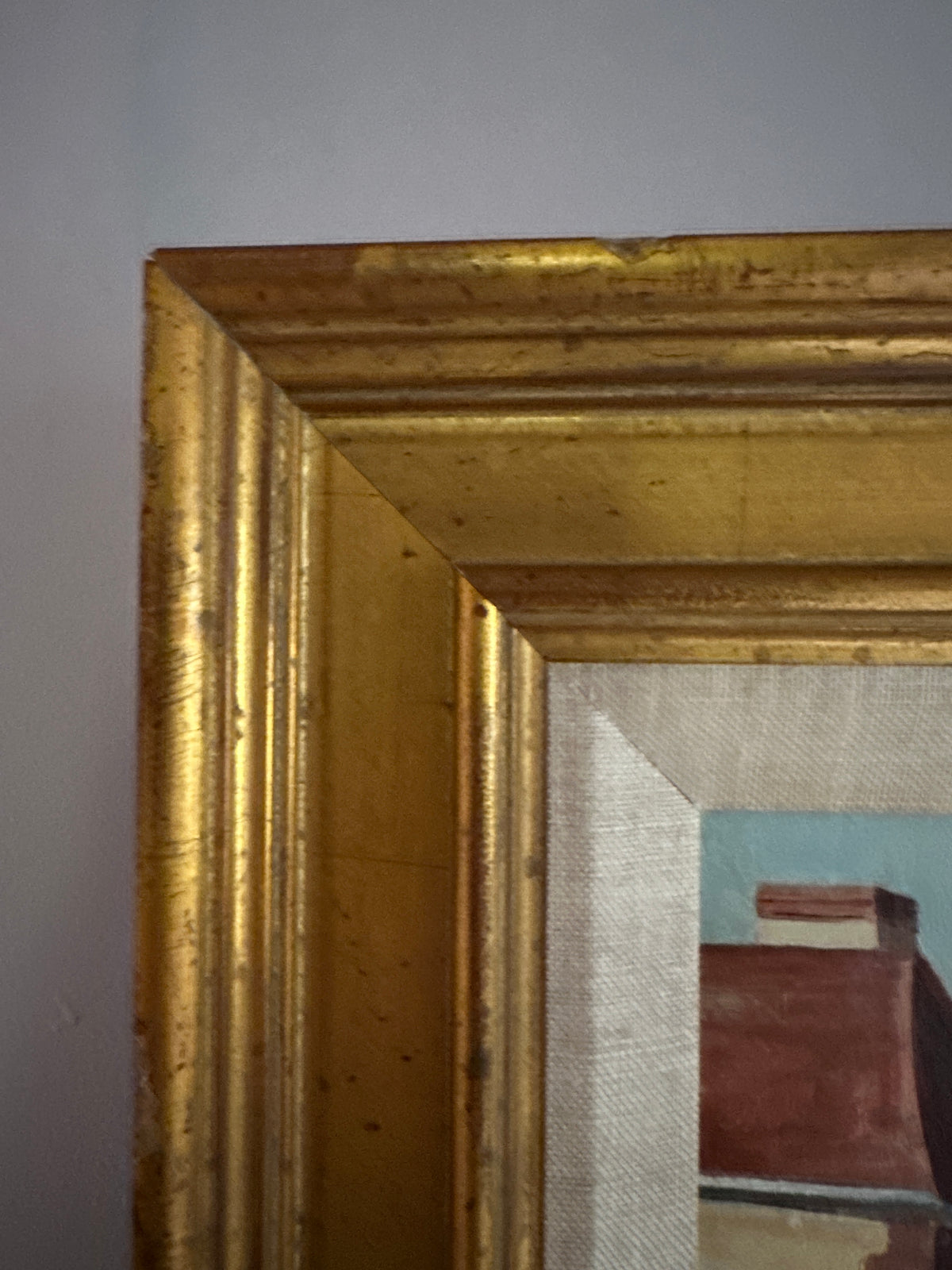 Late 20th, Vintage Ivy League Painting, Harvard Boat Club, Charles River Boston, Nautical Painting by Chapin