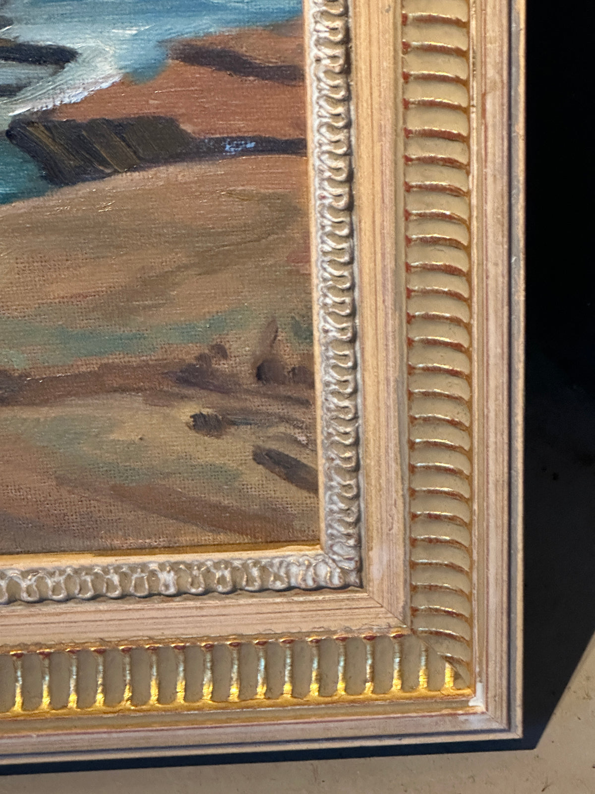White Vintage Pickled Gold Picture Frame - Watching Waves