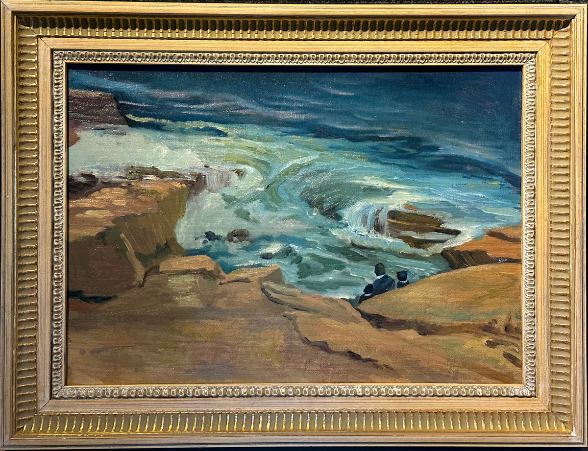 White Vintage Pickled Gold Picture Frame - Watching Waves