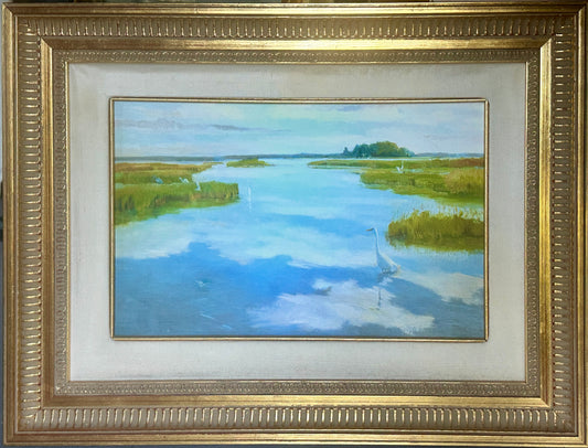 Oil Painting Canvas Print, Waterfowl Canvas Wall Art - Transitions White Liner