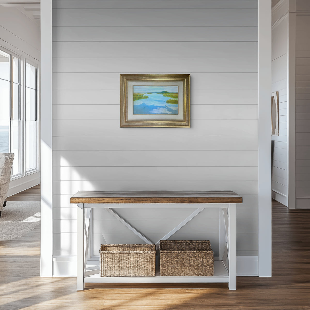 Oil Painting Canvas Print, Waterfowl Canvas Wall Art - Transitions White Liner